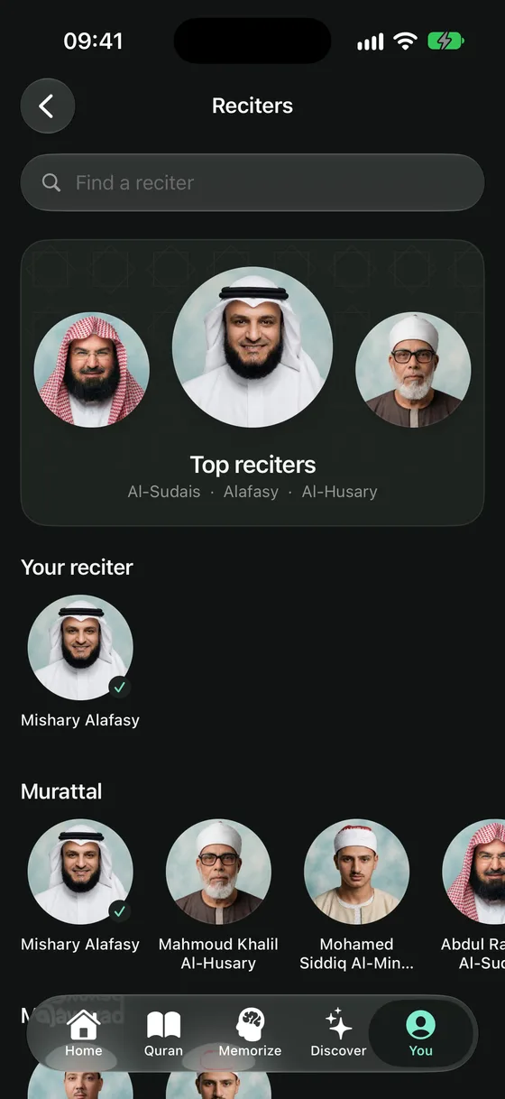 Reciters on iPhone